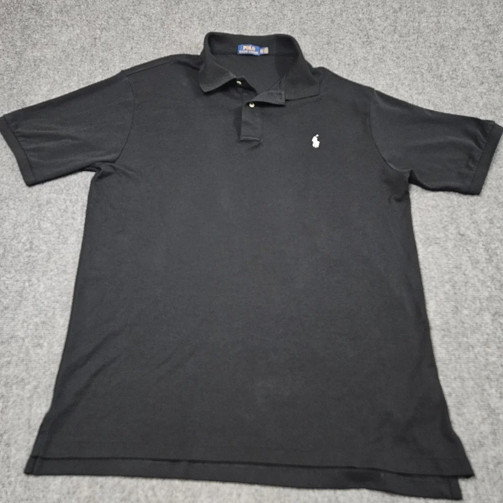 Polo Ralph Lauren Polo Shirt Mens XLT Black Cotton Pique Pony Logo Classic Fit